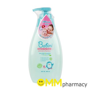 Babini Head to Toe Wash Extra Mild + Sensitive 480 ml. สบู่ อาบน้ำ สระผม