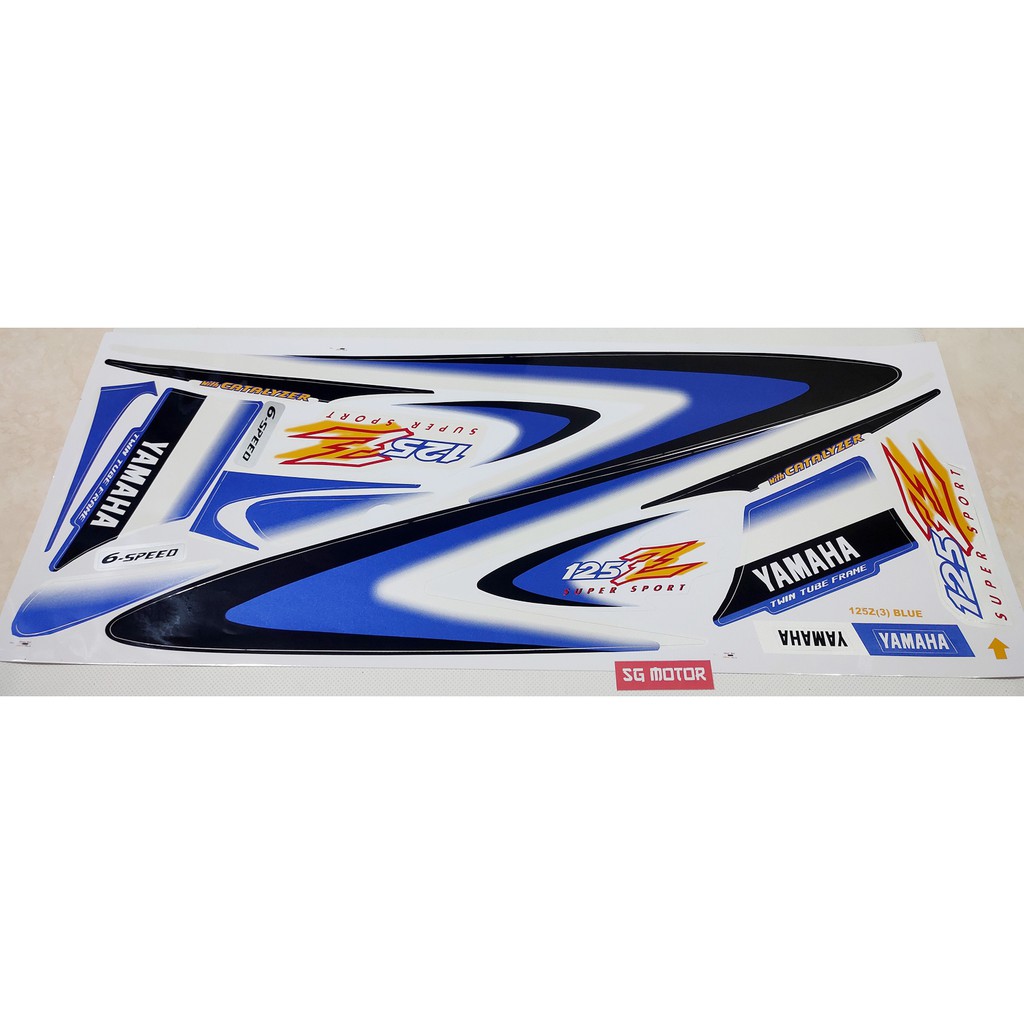 สติ๊กเกอร์ร่างกาย 125Z. YAMAHA 125ZR BODY STRIPING BLUE (CODE 125Z 3 BLUE) - SG MOTOR