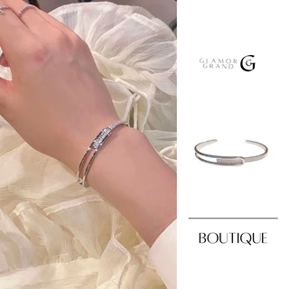 GLAMOR✨พร้อมส่ง กําไลเพชร Full Stars กำไลเงินแท้ กำไลแฟชั่น กําไลข้อมือผู้หญิง กำไลข้อมือเพชร