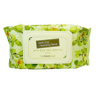 Thefaceshop HERB DAY CLEANSING TISSUE แผ่นเช็ดเครื่องสำอาง