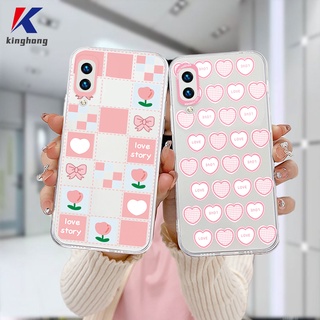 เคสโทรศัพท์มือถือแบบนิ่ม ลายดอกไม้ หัวใจ สําหรับ VIVO Y20 Y15S Y91C Y21 2021 Y21A Y21T Y12S Y12 Y30 Y21S Y20S Y12i V21 V23E Y75 T1 Y55 Y75 Y16  Y91 Y30i Y95 Y15 Y17 Y50 Y53S Y51 2020 Y51A Y33T Y10 Y33S Y1S Y11 Y31 Y20i Y91i Y90 Y51S