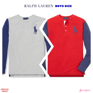 RALPH LAUREN COTTON MESH HENLEY SHIRT (BOYS SIZE 8-20 YEARS)