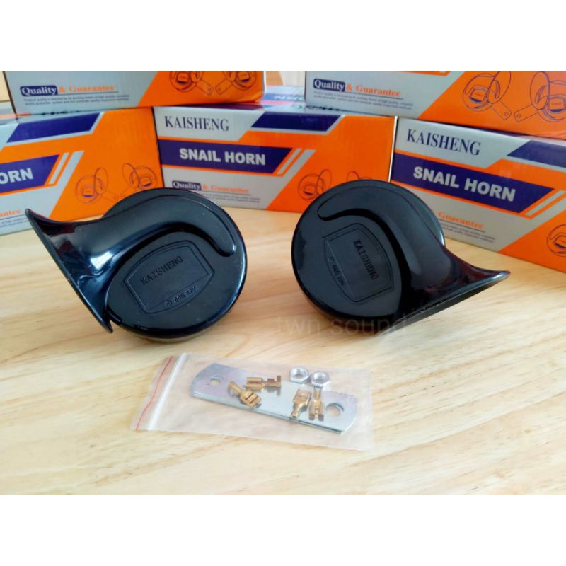 แตรเสียงเบนซ์ KAISHENG สีดำ DC12V 60+60dB. รับรองเสียงเพราะดังกังวาน ส่งจากไทย แถมฟรี! หางปลา+สายไฟ 