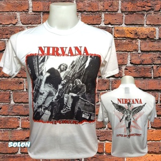 เสื้อวง Nirvana แขนสั้น ไม่มีตะเข็บข้าง คอฟิต ป้ายUSA เสื้อวง เสื้อผู้ชาย เสื้อทัวร์ วงร็อคคต่างประเทศ