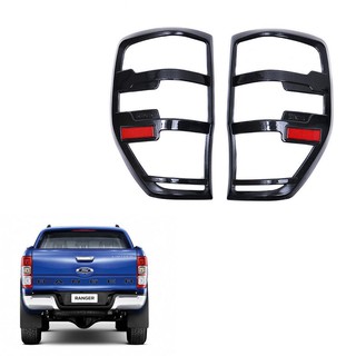 ครอบไฟท้าย FORD เรนเจอร์ T6 WILDTRAK กันรอยไฟท้าย ฟอร์ด RANGER 2012+ ลาย เคฟล่า สี คาร์บอน (ครอบไฟท้าย) 1 คู่