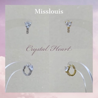 ต่างหูห่วงเงินแท้92.5% รุ่นCrytal heart