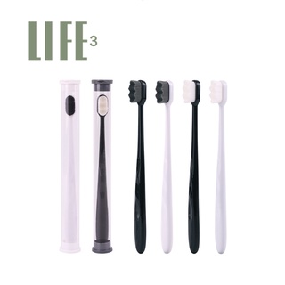 LIFE3 1pc พร้อมส่ง แปรงสีฟัน ผู้ใหญ่ นุ่มมาก เส้นใย 20000 เส้น พร้อมที่ทำความสะอาดลิ้นด้านหลัง และกระบอกเก็บแปรง แปรงสีฟัน toothbrush