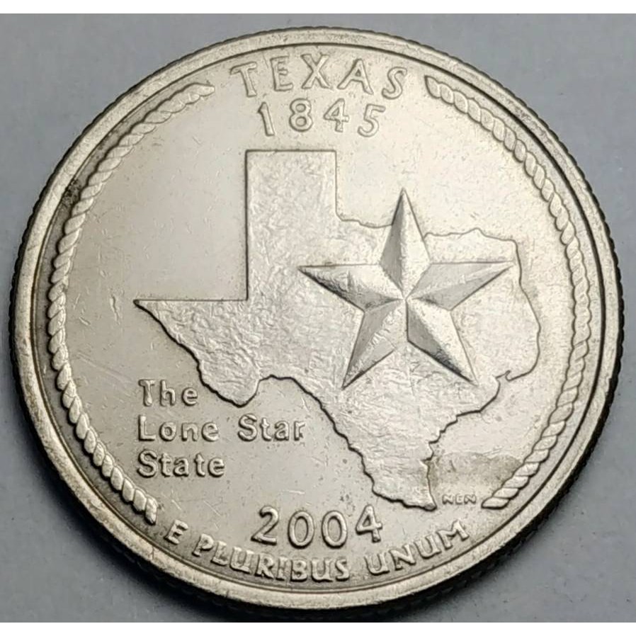 สหรัฐอเมริกา (USA), ปี 2004, 25 Cents รัฐเท็กซัส (Texas), ชุด 50 รัฐของอเมริกา