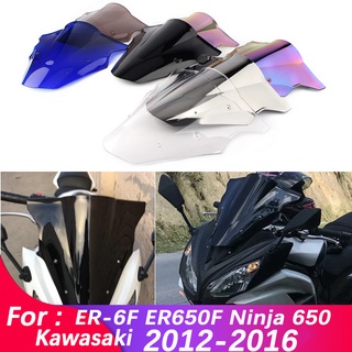 กระจกกันลมพลาสติก ABS อุปกรณ์เสริม สําหรับรถจักรยานยนต์ Kawasaki ER-6F ER6F Ninja 650 Ninja650 EX650R EX 650 R 2012 2013 2014 2015 2016