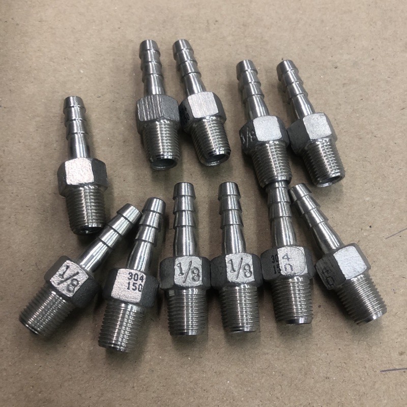 หางปลาไหล ข้อต่อสวมสายยาง หางไหลสแตนเลส SUS 304 1/8"-2"