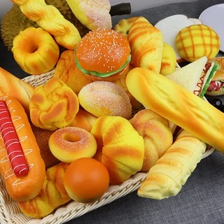 ขนมปังปลอม โมเดลขนมปังปลอม ขนาดเท่าขนมจริง สัมผัสนิ่ม มีกลิ่นหอม ตกแต่งร้าน พร็อพถ่ายรูป โมเดลเสมือนจริง ไม่ใช่สกุชชี่