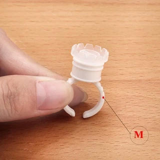 100pcs ที่ใส่กาวติดขนตาแบบใช้แล้วทิ้ง Grafting Eyelashes Quick Blossom Cup Ring Eyelash Extension Adhesive Stand Holder