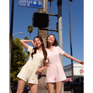 somethingapparels จั้มสูทขาสั้นน่ารัก sizeM มือสองสภาพดีมาก