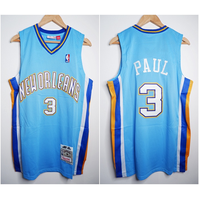 NBA CLASSIC HWC ใหม่ ORLEANS 3 CHRIS PAUL BLUE MITCHELL&NESS BASKETBALL JERSEY