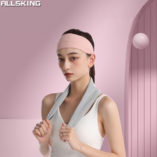 Allsking ที่คาดผมโยคะ Sport Hairband ผ้าคาดหัว ผ้าซับเหงื่อ รัดผม ผ้าคาดศีรษะ แบบยืดหยุ่น ใส่เล่นกีฬา สำหรับออกกำลังกาย