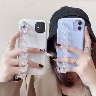 เรียบง่าย แฟชั่น สีทึบ สายรัดข้อมือ เคส Samsung Galaxy s20fe s20 fe 5g s8 s9 s10 + plus s20 plus s20 ultra s10 lite s7 edge CASE tpu ซิลิก้าเจล เปลือกนิ่ม