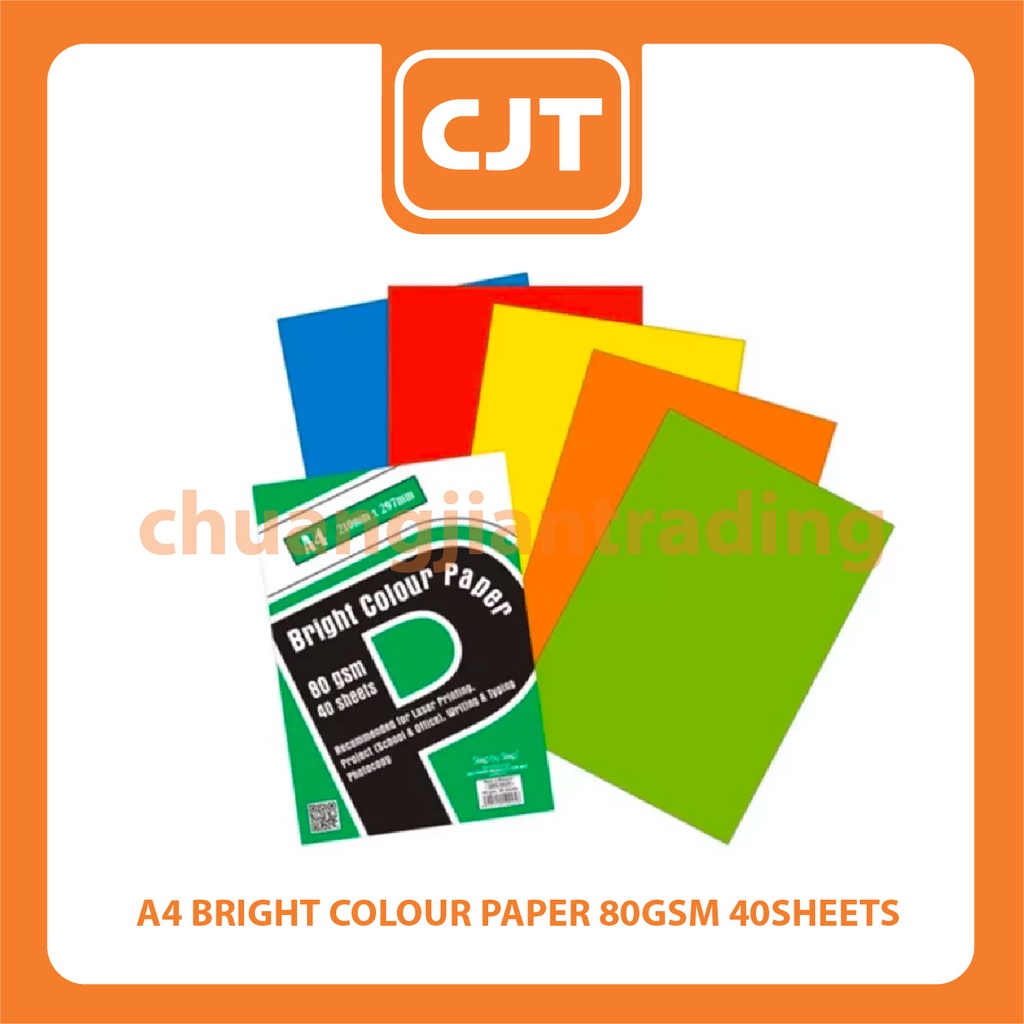 A4 BRIGHT กระดาษ COLOUR 80GSM 40SHEETS / A4 PASTEL COLOR 80 GSM 40 แผ่น