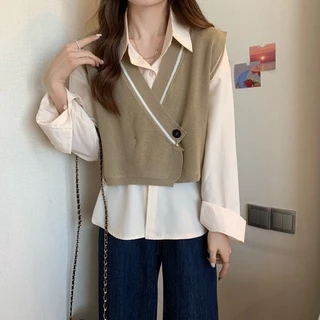 Chemisegrace U018/637✨พร้อมส่ง✨เสื้อไหมพรม เสื้อกันหนาวไหมพรม เกาหลี สีสวย น่ารัก