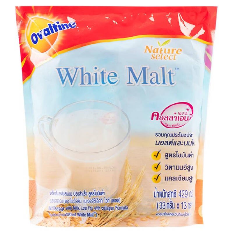 เปรียบเทียบOVALTINE WHITE MALT COLLAGEN โอวัลติน ไวท์มอลต์ ...