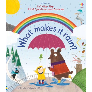 DKTODAY หนังสือ USBORNE LIFT-THE-FLAP FIRST Q&amp;A WHAT MAKES IT RAIN? (AGE 4+)