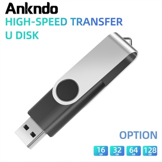 Ankndo แฟลชไดรฟ์กันน้ำ usb 2.0 32GB 64GB 128GB 128GB 128GB 16GB 8GB