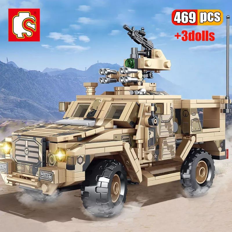 🔥พร้อมส่ง🔥เลโก้ Lego รถหุ้มเกราะ ลาดตระเวน ประจัญบาน Armored Car Sembo Block 469 ชิ้น เกรดพรีเมี่ยม ต่อสนุก คันใหญ่ครับ❤