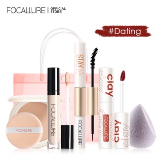 [ซื้อ 1 แถมฟรี] FOCALLURE BRAND BAG 6 ชิ้น เซต แป้งอัดแข็ง ควบคุมความมัน สิว จุดด่างดํา คอนซีลเลอร์ กันน้ํา มาสคาร่า อายไลเนอร์ ละเอียดพิเศษ #ออกเดท