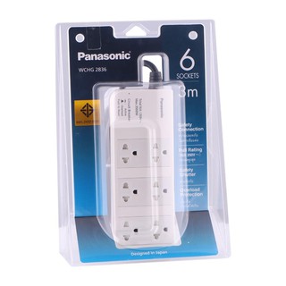 รางปลั๊ก 6 ช่อง WCHG 2836 PANASONIC 3 ม. POWER STRIP 6 SPACE 3M WCHG 2836 PANASONIC