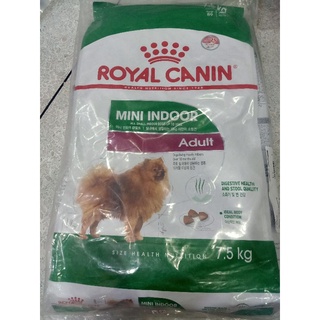 Royal Canin mini Indoor Adult อาหารสุนัขพันธุ์เล็กเลี้ยงภายในบ้าน7.5kg. (แบบเม็ด)(