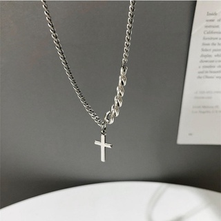 สร้อย สร้อยคอ สร้อยคอโซ่ สายโซ่ จี้ไม้กางเขนสั้นสไตล์เกาหลี …