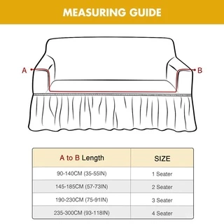 🔥พร้อมส่ง🔥ผ้าคลุมโซฟา1/2/3/4 ที่นั่ง Seersucker Sofa Cover ปลอกหุ้มโซฟาสไตล์กระโปรง ตัวป้องกันโซฟา Sofa Cover