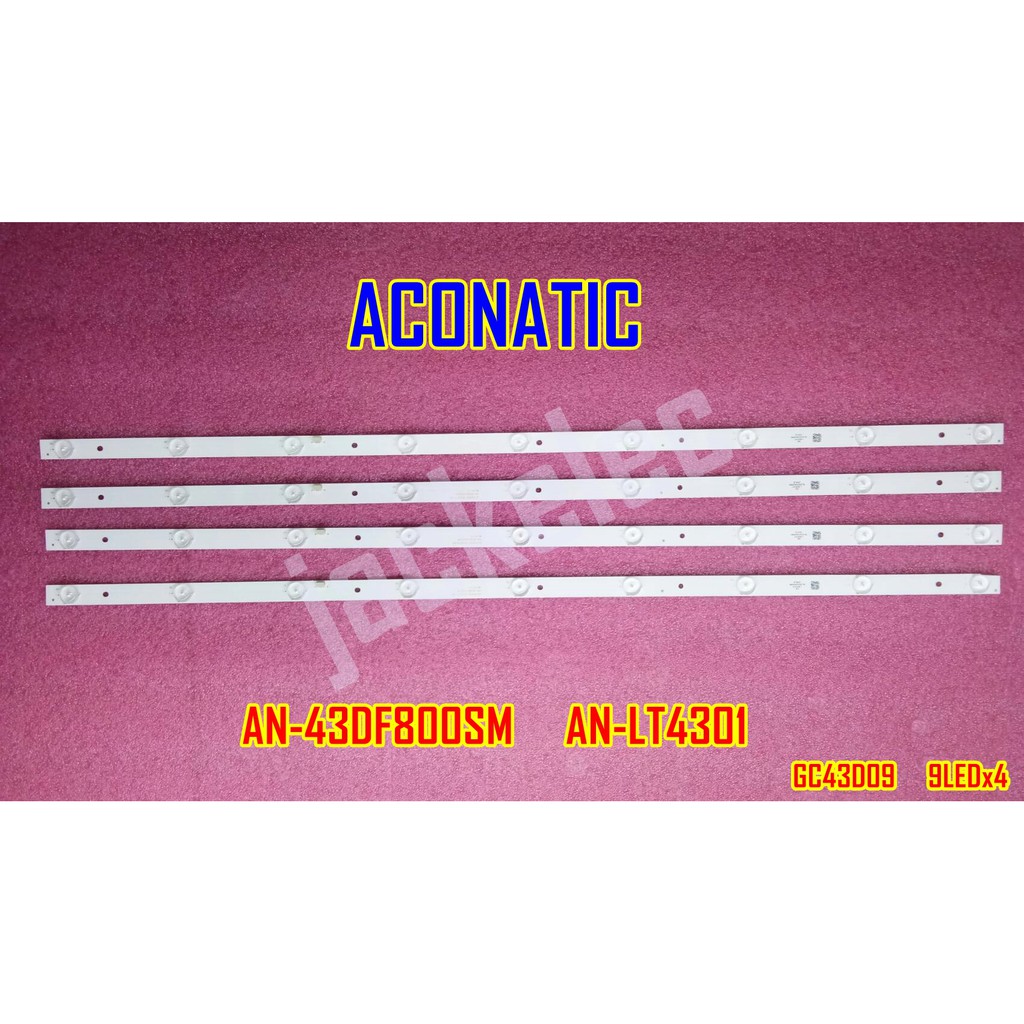 ใหม่ หลอดแอลอีดี  led blaclight  ACONATIC รุ่น AN-43DF800SM   AN-LT4301 (หลอด 4แถว 9ดวง) 43df800 lt4301