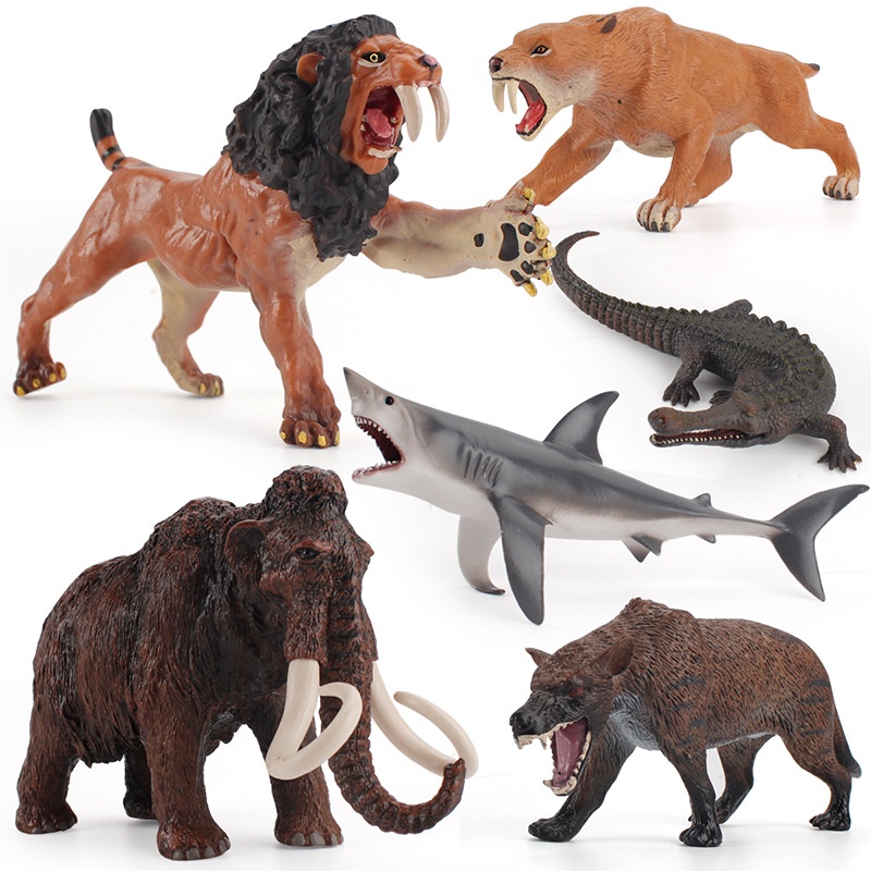 การขายส่งโรงงานอุตสาหกรรม การจำลองสัตว์รุ่นเครื่องประดับในสมัยโบราณ Megalodon shark crocodile mammoth saber-toothed tiger lion เด็กการศึกษาความรู้ความเข้าใจของเล่นเครื่องประดับ → Fast shipping← เด็กของเล่นบ้านของเล่น