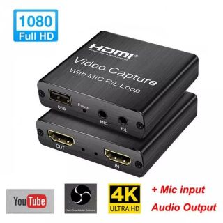 ใหม่HD 1080P 4K HDMI Video Captureการ์ดHDMI USB 2.0 Video Capture Boardบันทึกเกมสดสตรีมมิ่งBroadcast Local Loop Out