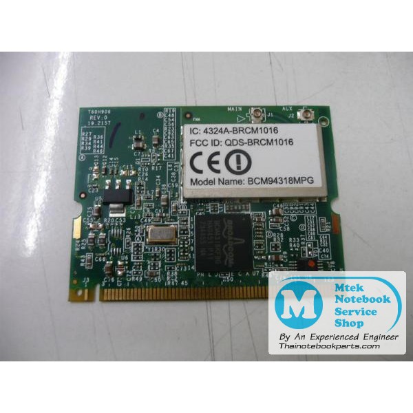 การ์ด Wireless Lan Card Acer Aspire 3000 Travelmate 2420 - T60H906.01, BCM94318MPG มือสอง