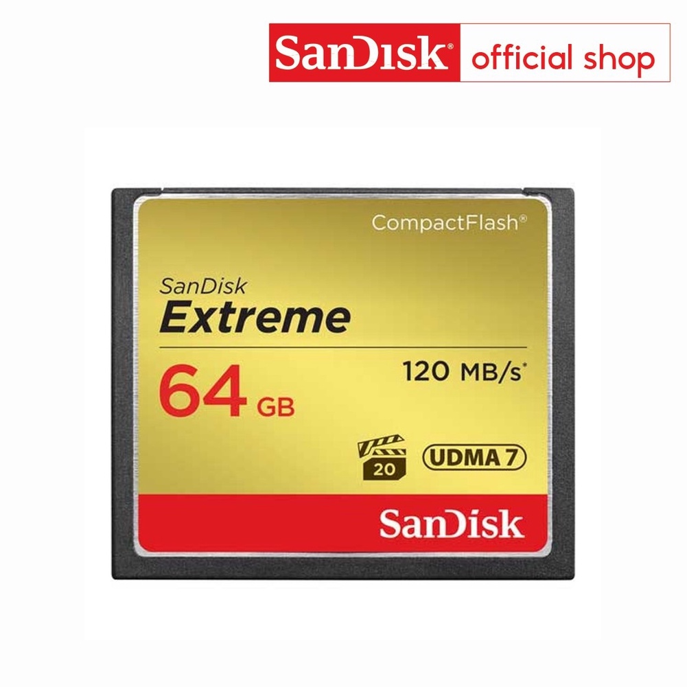 SanDisk Extreme CF Card 64GB, อ่าน 120MB/s ,เขียน 85MB/s (SDCFXSB_064G