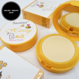 SASIMI Honey&amp;Milk Double Powder แป้งพัฟ 2ชั้น ผสมรองพื้น