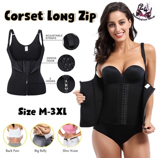 Long Zip [24Shop] ชุด corset กระชับสัดส่วนรัดหน้าท้อง รัดพุง สายรัดเอว สาวอวบ หลังคลอด กระชับสัดส่วน