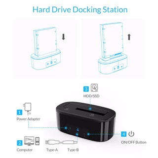 ORICO 6218US3 HDD Docking USB3.0 โอริโก้ด๊อกกิ้ง สำหรับ HDD/SSD 2.5/3.5'' SATA 1Bay