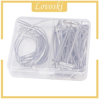 [Lovoski] T Pins And C เข็มโค้ง (2 นิ้วและ 2.5 นิ้ว) พร้อมกล่องพลาสติก 70 ชิ้น