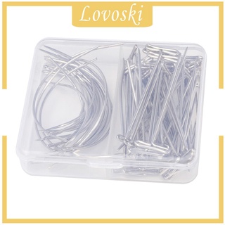 [Lovoski] T Pins And C เข็มโค้ง (2 นิ้วและ 2.5 นิ้ว) พร้อมกล่องพลาสติก 70 ชิ้น