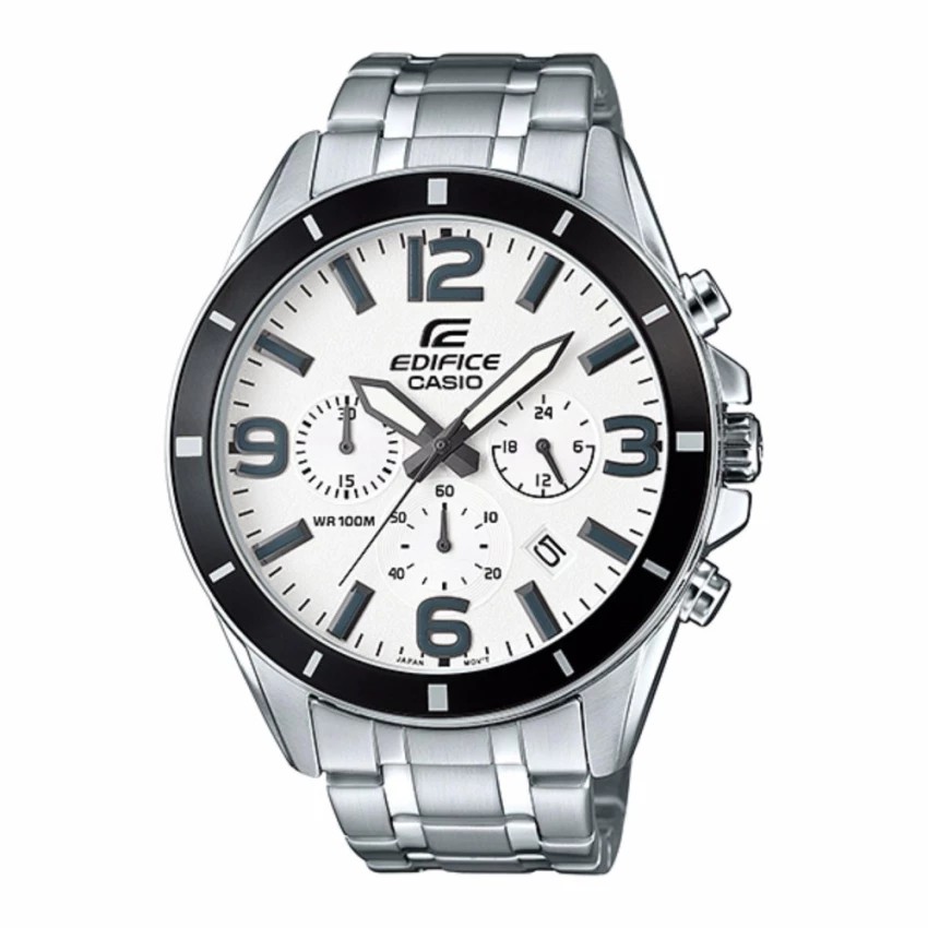 Casio Edifice Chronograph นาฬิกาข้อมือผู้ชาย สีดำ สายสแตนเลส รุ่น EFR-553D-7BV