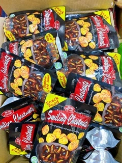 🔥 เกาลัด มีเปลือก ห่อดำ ตราลีหยวน 50ห่อ 🌰(ห่อละ100กรัม)