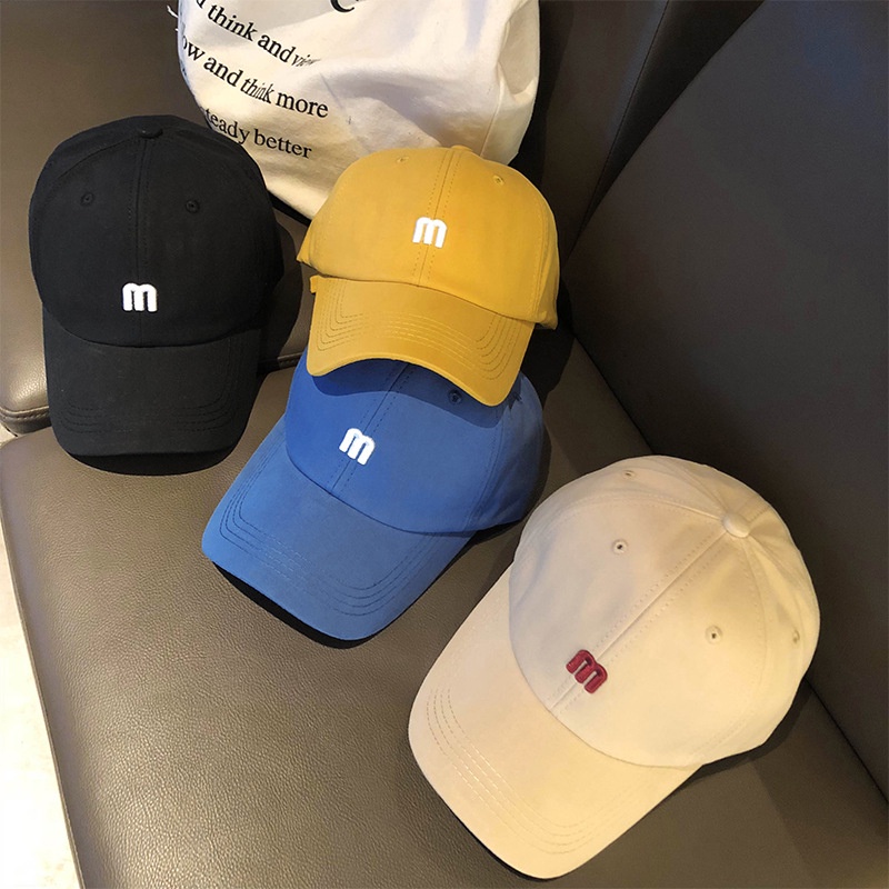 หมวกแก๊ปเบสบอล ปัก M (มี 6 สี) หมวกแก๊ป