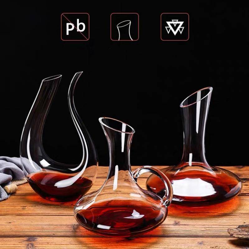 ดีแคนเตอร์ เหยือกพักไวน์ เทมเทชั่น Crystal Clear Glass Horn Wine Decanter ขวดเก็บไวน์แดงขวดไวน์แก้วสร้างสรรค์