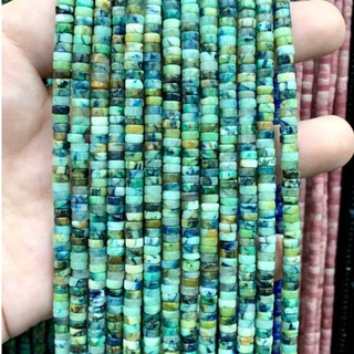 กรีน ไคยาไนท์ Green Kyanite ทรงกระบอกสั้น 2*4 mm เส้นยาว เกรด A