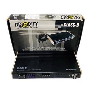 เพาเวอร์แอมป์ติดรถยนต์แรงๆ PRIORITY รุ่น PRD-D1600 CLASS D 1600w. สีดำ แบรนด์ดังจากค่าย PRIORITY เครื่องเสียงติดรถยนต์