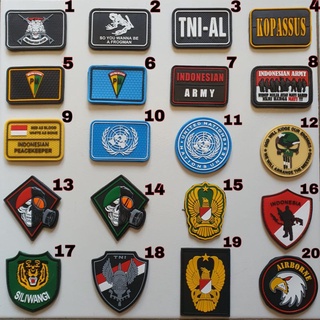 แผ่นยางโลโก้ TNI AD TNI AL KOSTRAD KOPASSUS INFANTRI Expedition VELCRO RUBBER EMBLEM PATCH RUBBER PATCH TNI AD