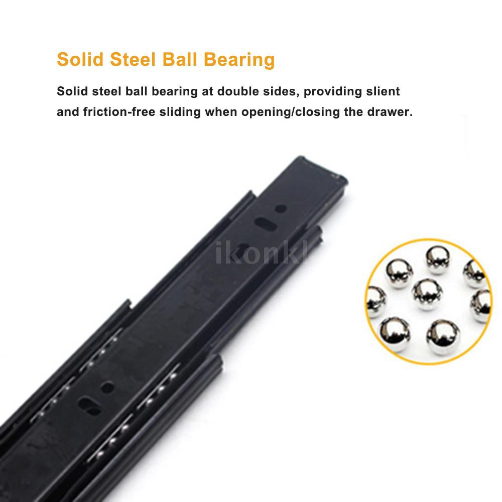 2pcs Less Noise Hydraulic Soft Close Ball Bearing Drawer Slides 3