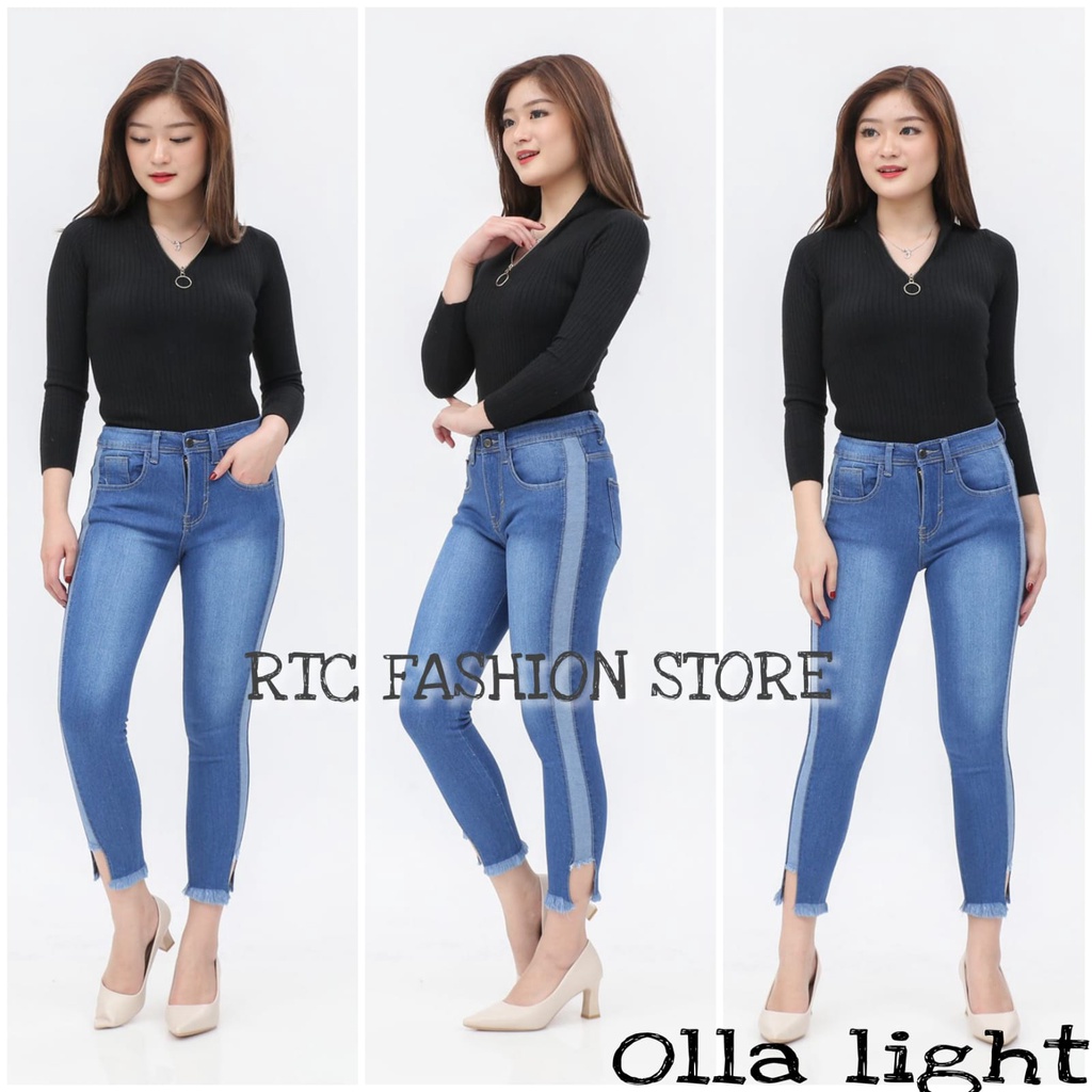 RTC - OLLA LIGHTBLUE 7/9 กางเกงยีนส์ผู้หญิง / OLA LIGHTBLUE GRADUATED กางเกงยีนส์ผู้หญิง SIZE 27-30 